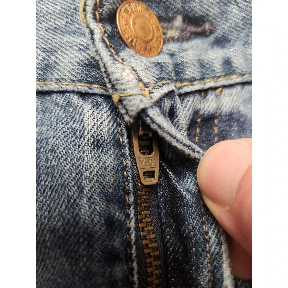 Denim & Supply RL Jeans Mens 33x30 Blue Bootcut Distressed USA Flag Denim Pants - Picture 9 of 16